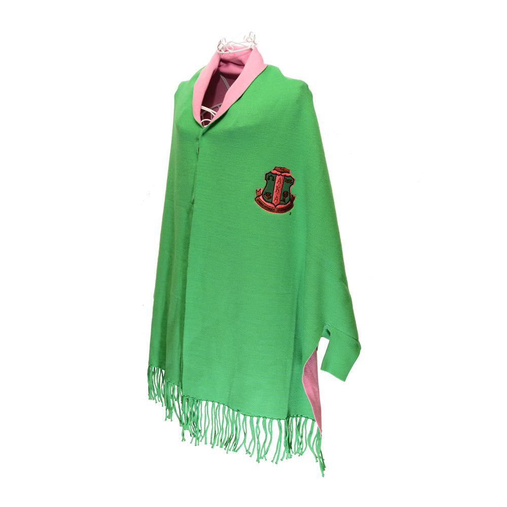 Shawl Pink and Green with Sleeves