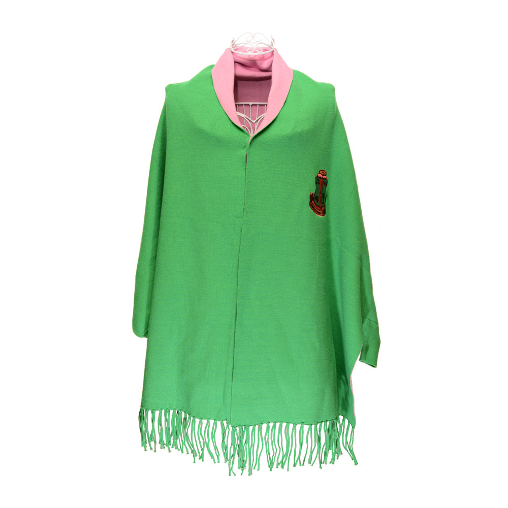 Shawl Pink and Green with Sleeves