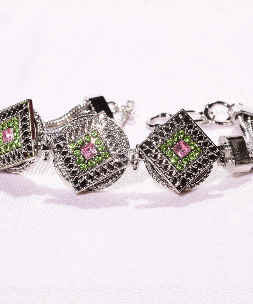 Sliver Triple Snap Bracelet with 3 snap button interchangeable snaps