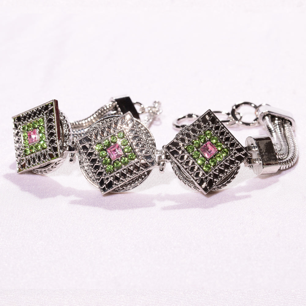 Sliver Triple Snap Bracelet with 3 snap button interchangeable snaps