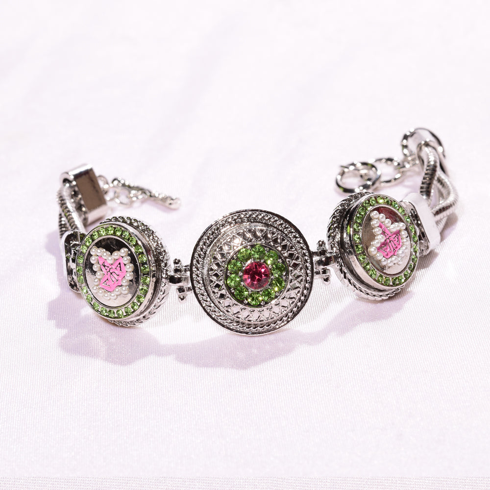 Triple Snap button bracelet with 3 interchangeable button