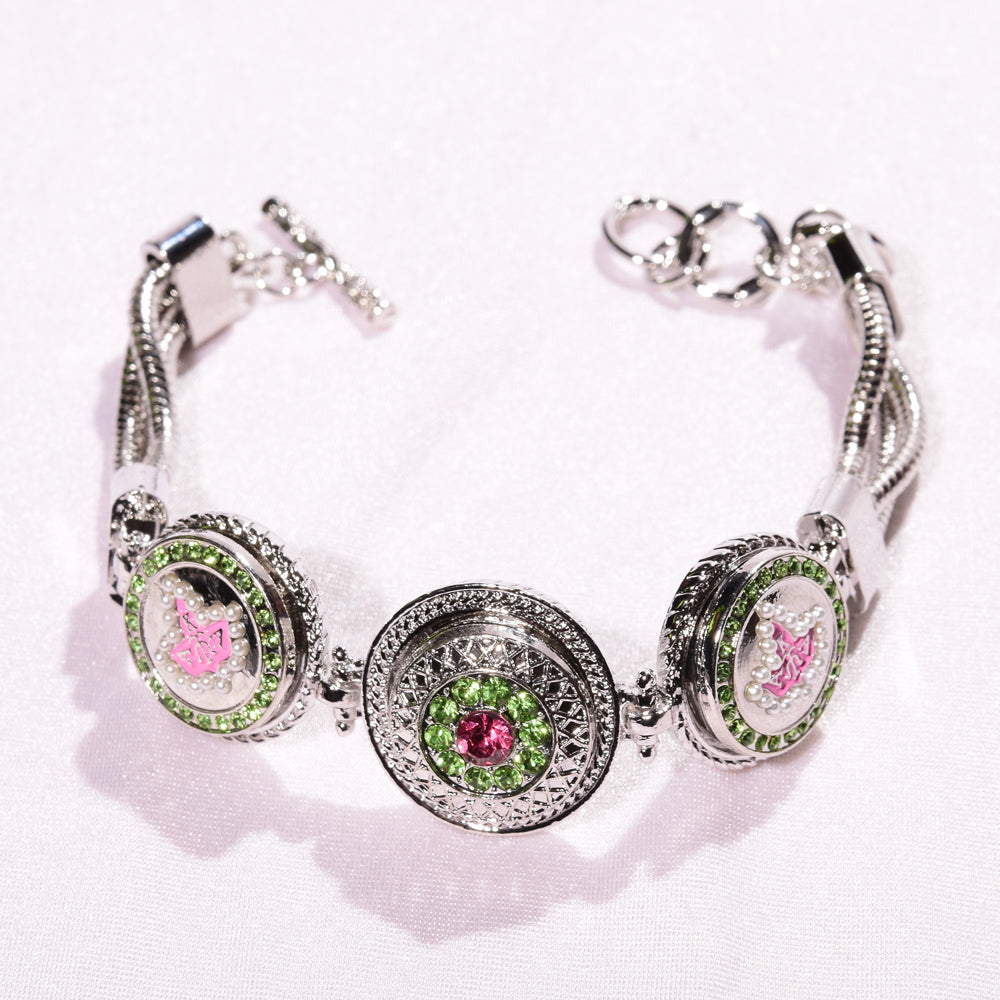 Triple Snap button bracelet with 3 interchangeable button