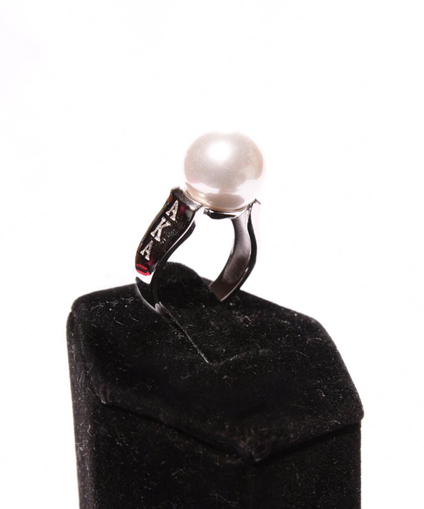 Pearl Ring with AKA Engraved on each side