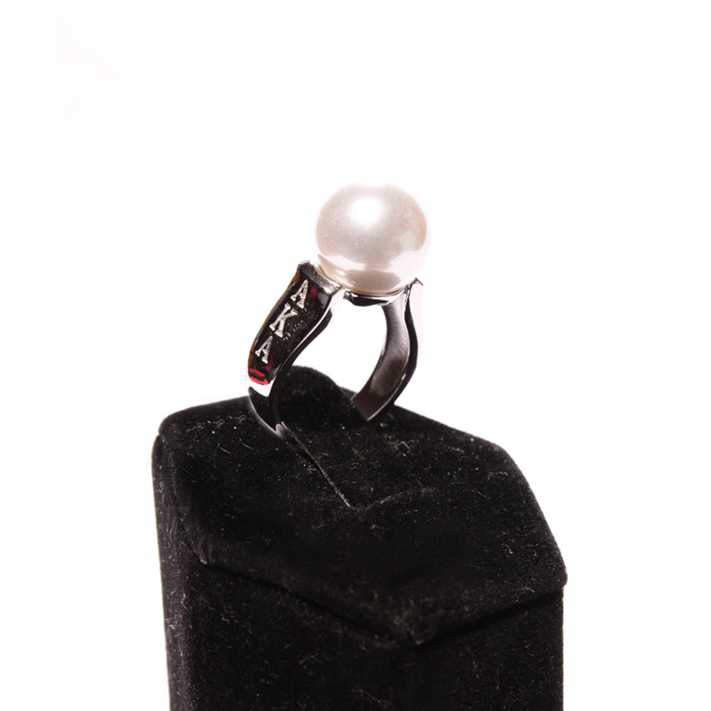 Pearl Ring with AKA Engraved on each side