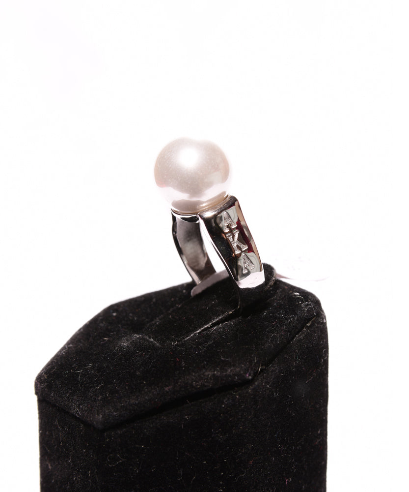 Pearl Ring with AKA Engraved on each side