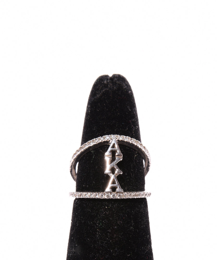 Sterling  Silver .925 AKA Ring with Austrian