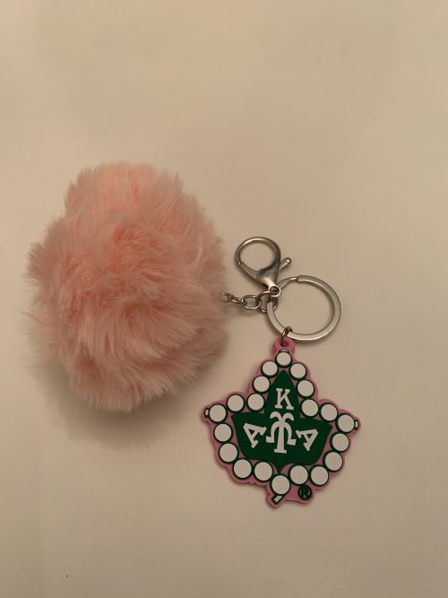 Key ring with pink furball